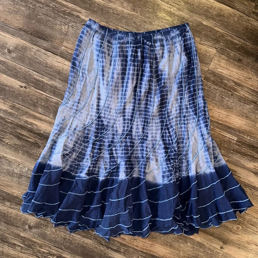 Avenue Blue Tye Dye Cotton Maxi Skirt size 14/16
